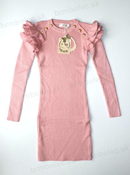 Obrázok z Vrúbkované svetríkové stretch šaty PINK 98-164