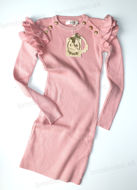 Obrázok z Vrúbkované svetríkové stretch šaty PINK 98-164